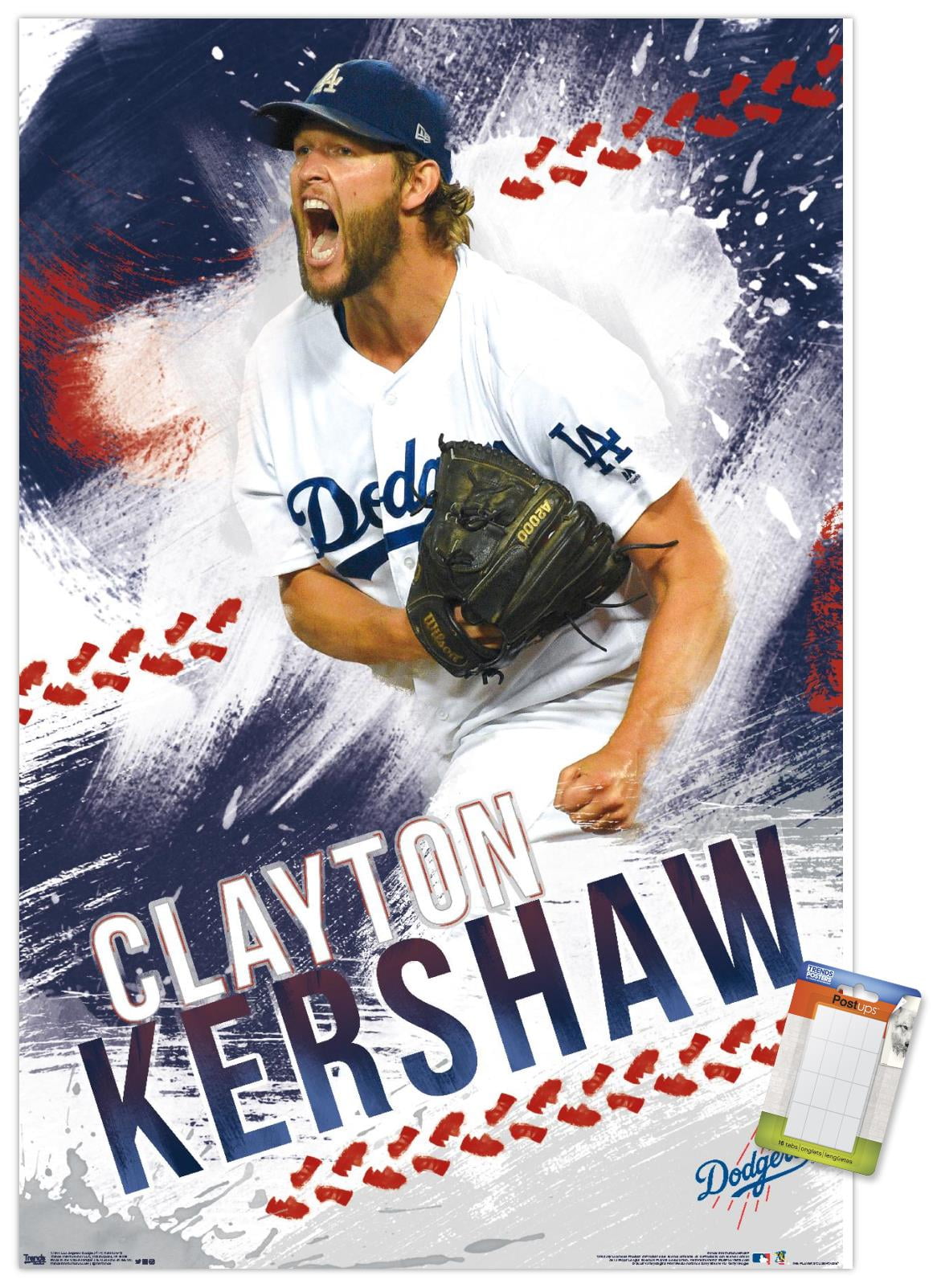 V8365 Clayton Kershaw Los Angeles Dodgers Giocatore di baseball Wall Poster Stampa UK 