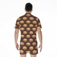 thumbnail image 2 of Brown Sandwiches Pattern Short Sleeve Men'S Rompers Casual Summer Jumpsuits Outfit, 2 of 4
