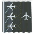 thumbnail image 3 of Ambesonne Airport Shower Curtain, Landed Parked Airplanes, 69"Wx84"L, White Dimgray Fawn, 3 of 3