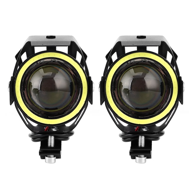 Angel Eyes Light,2PCS 12V 30W 3000lm Motorcycle Headlamp Spotlight Enhanced Features