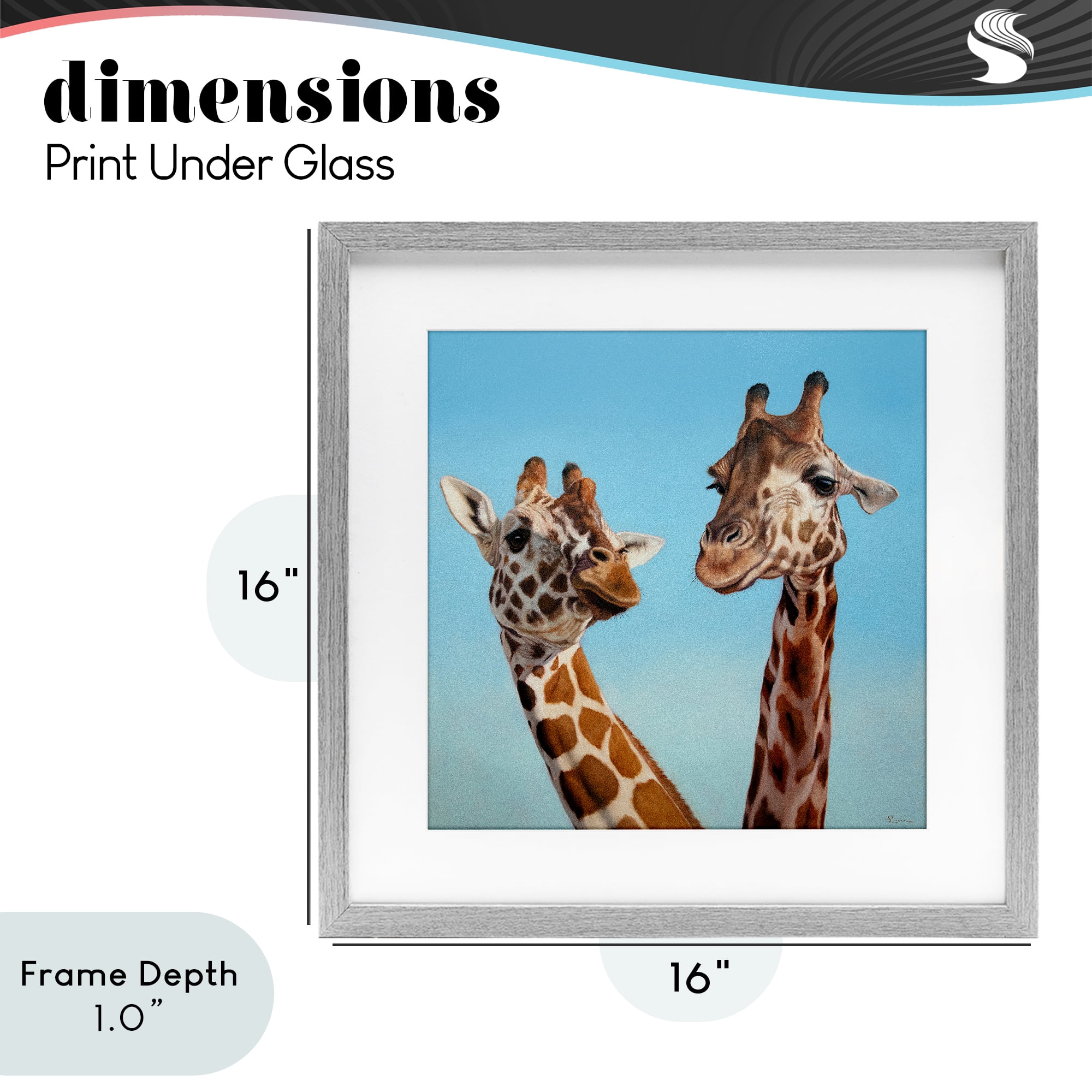 Stupell Industries Romantic Soulmate Giraffes Gray Framed Print Under Glass, design by Lucia Heffernan
