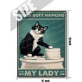 thumbnail image 5 of Black Cat Decor Funny Bathroom Sign Gothic Decor Medieval Tuxedo Cat Wall Art Your Butt Napkins My Lady Poster for Coffee Bar Club Bathroom Home Wall Decoration Sign 12x16 Inch, 5 of 6