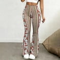 thumbnail image 2 of Atogsazn Womens Flare Leg Leggings Pants Casual Hight Waisted Yoga Pant Palazzo Stretchy Bell Bottom Trouser Outerwear White M Fashion, 2 of 5