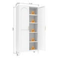 thumbnail image 2 of Metal Storage Cabinet with Doors and Adjustable Shelves,71'' 2 Shapely Doors Cabinet,5-Tier Tall Steel Locker for Bedroom,Living Room,Office,Home,White, 2 of 5