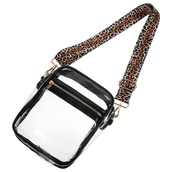 CTIRCHIU Small Clear Crossbody Bag for Women with Leopard Print PVC Design, Stylish and Lightweight Purse, 1 Piece