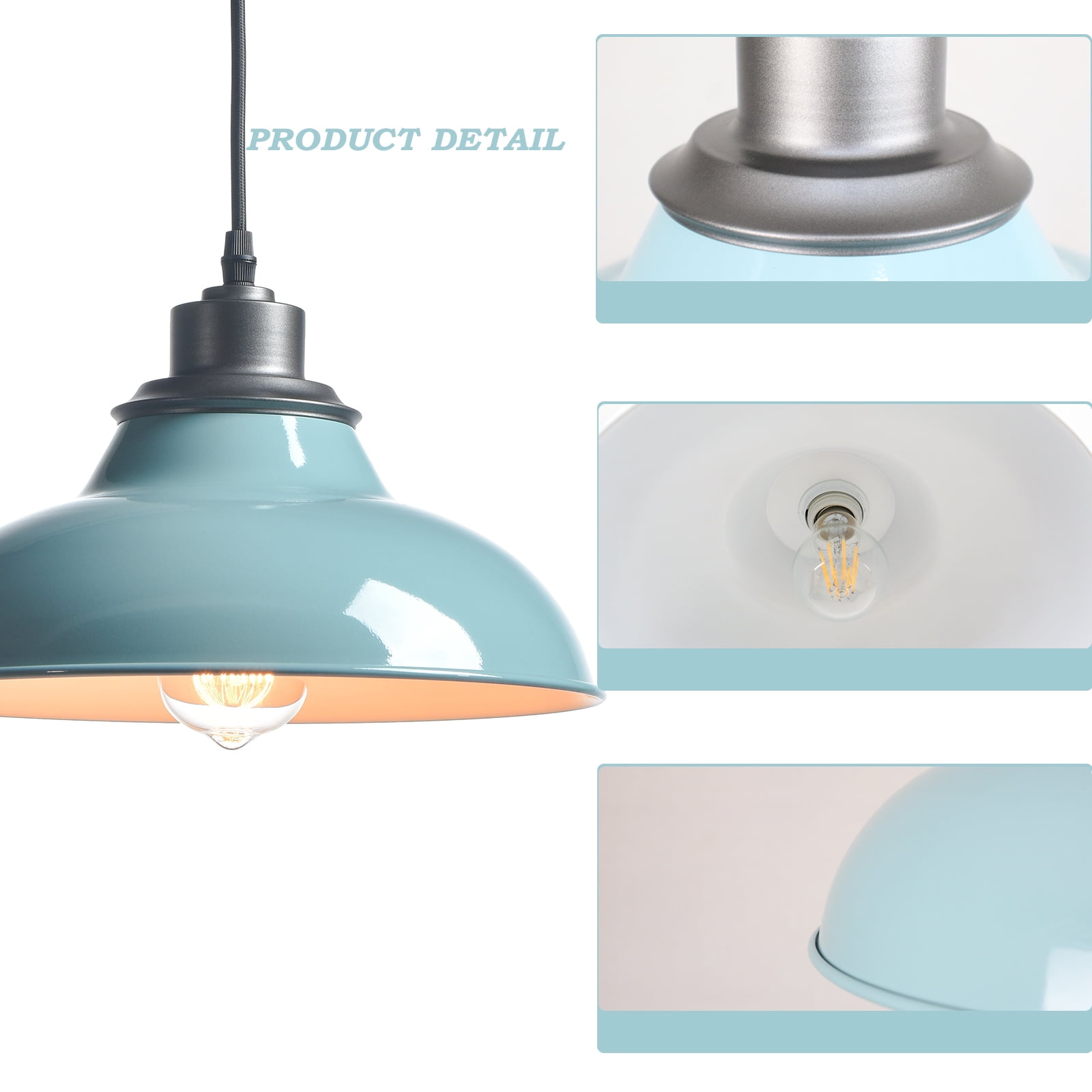 Claxy Light Blue Barn Style Pendant Light Fixtures with Cord