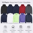 thumbnail image 3 of SOCKS'NBULK Wholesale Hoodie Sweatshirts, Men Womens Unisex Hoodies Cotton Blend, Bulk Adults Sweatshirt, Homeless Donation 12 PACK SIZE 3XL, 3 of 7
