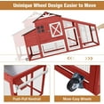 thumbnail image 4 of MEDEHOO Large Chicken Coop for Outdoor with Nest Box and Removable Tray, Hen House Waterproof for 2-6 Chickens, Outdoor Poultry Cage with Wheels, Red, 4 of 7