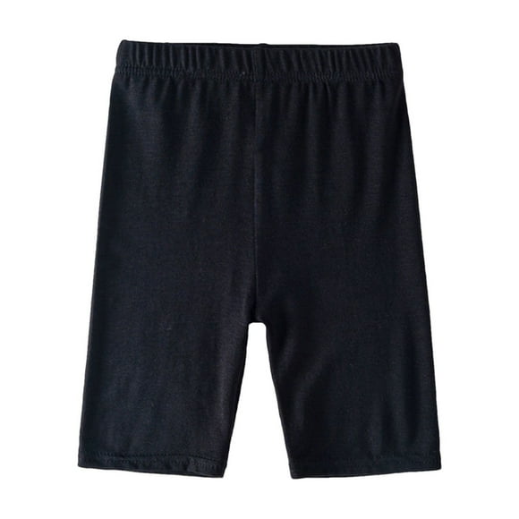 SZJXBUY Kids Athletic Shorts Girls Summer Casual Modal Plain Cartwheel Shorts Stretch Yoga Dance Biker Comfy Gymnastics Workout Bottoms Black,8 Years