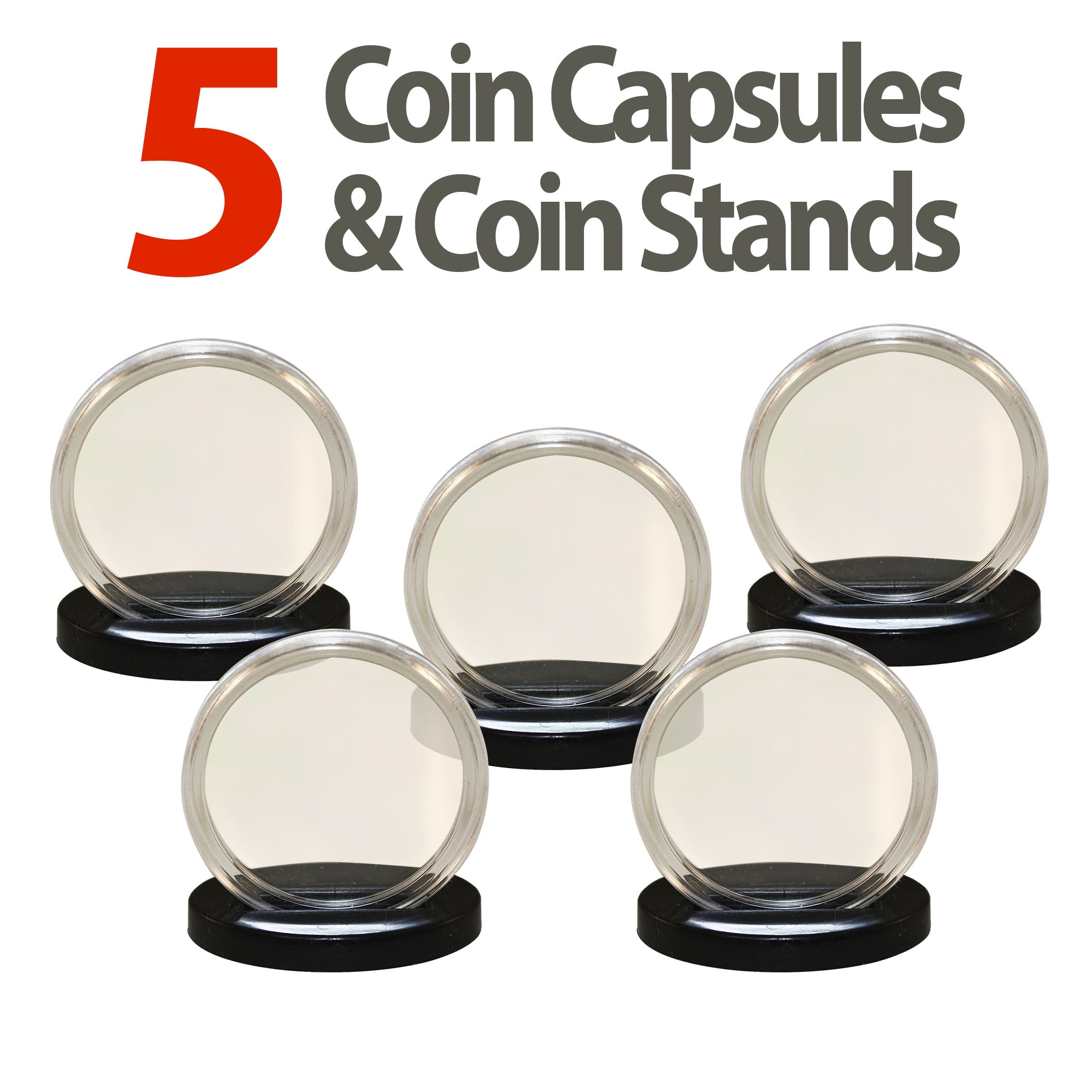 25 Capsules & 25 Stands for Poker CASINO CHIPS Direct Fit Airtight 40.6mm Holder 