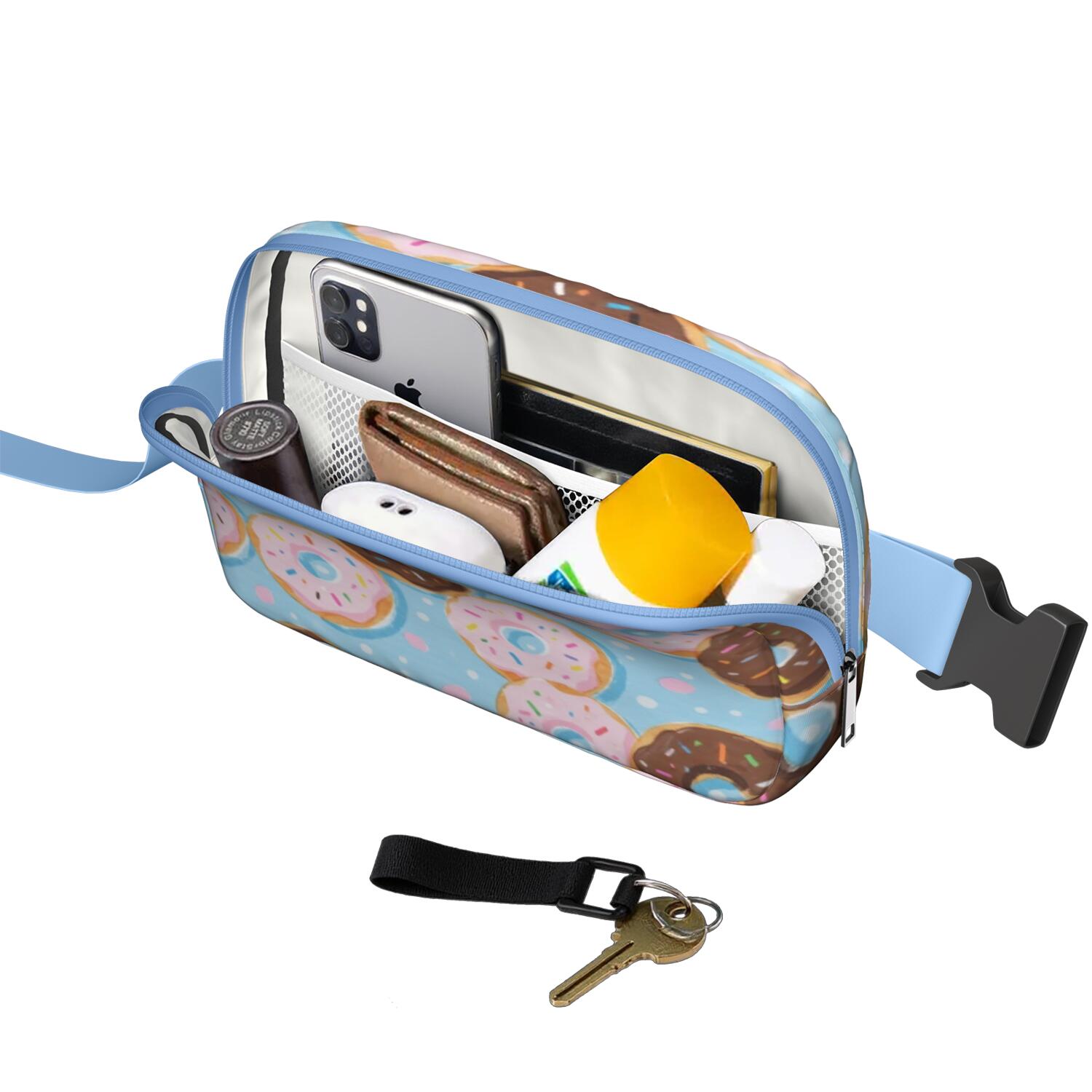 Crossbody Fanny Pack for Sports Enthusiasts Commuters Waist Bag & Hip Bum Bag with Adjustable Strap for Outdoors Workout Traveling Doughnut Sporty Waist Pack