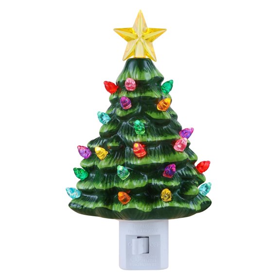 Mr. Christmas 6 in. Nostalgic Ceramic Tree Nightlight - Green