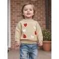 thumbnail image 4 of Qmyliery Baby Girl Sweater Long Sleeve Crew Neck Strawberry Bow Embroidery Knit Tops Newborn Pullover, 4 of 9