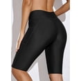 thumbnail image 3 of Chase Secret Womens Swim Shorts High Waisted Board Shorts Long Swim Bottoms Knee Length Beach Pants with Pocket Black, 3 of 9
