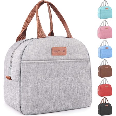 Lunch Bag for Women & Men Adult Insulated Lunch Box Small Leakproof Cooler Food Lunch Containers Reusable High Capacity Lunch Tote Bags for Work Travel Outdoor (Black)