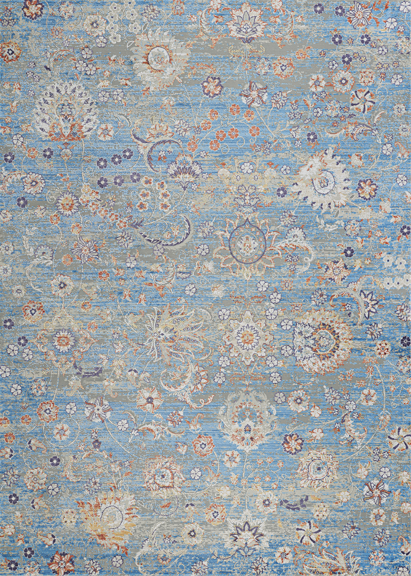 Couristan Vibrata Chateau Multi-Pacific Blue Runner Rug