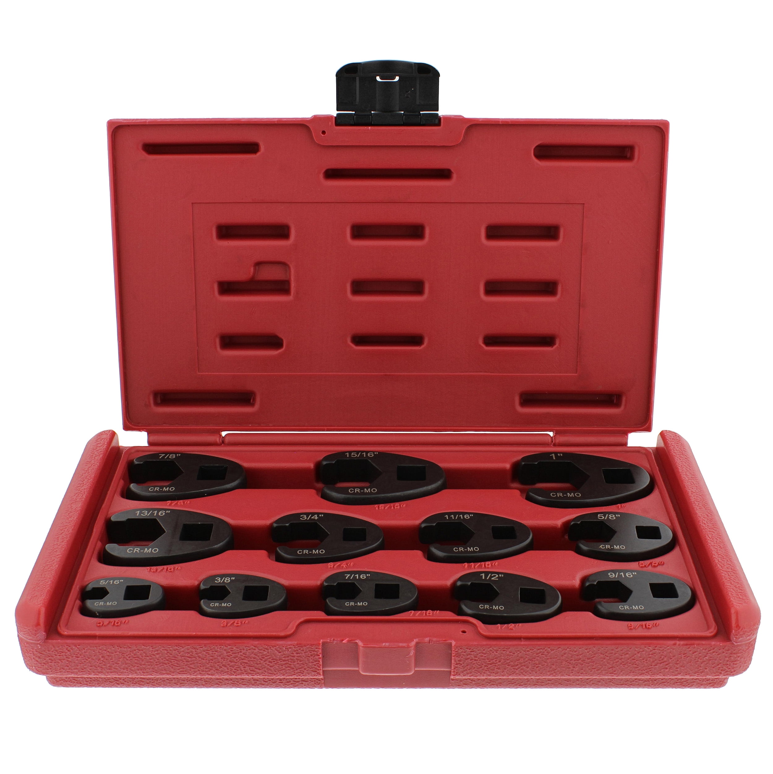 ABN Jumbo Crowfoot Flare Nut Wrench Set SAE 12pc for 3/8" & 1/2" Drive Ratchet