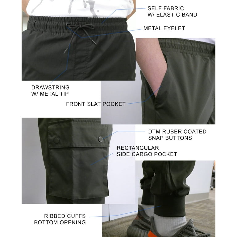 Southpole Men s Lightweight Tech Woven Jogger Pants Cargo Pockets