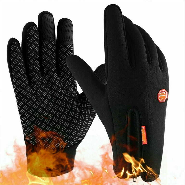 WMOSS Work Gloves Touch Screen Flex Grip Winter Gloves Warm Fleece Driving  Gloves Windproof Outdoor For Men Women,Black (Medium)