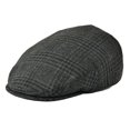 thumbnail image 1 of FEINION Autumn Men Cap Summer Hat Wool Blend Flat Caps Large Check Herrinbone Hats 721 green 60 cm, 1 of 6