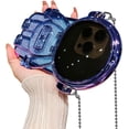 thumbnail image 3 of Compatible with iPhone 14 Astronaut Case with Kickstand Mirror Lanyard Shoulder Strap Case Detachable Glitter Paper Mirror Case for Women Girls Cute 3D Astronaut Bling Case, Blue, 3 of 16