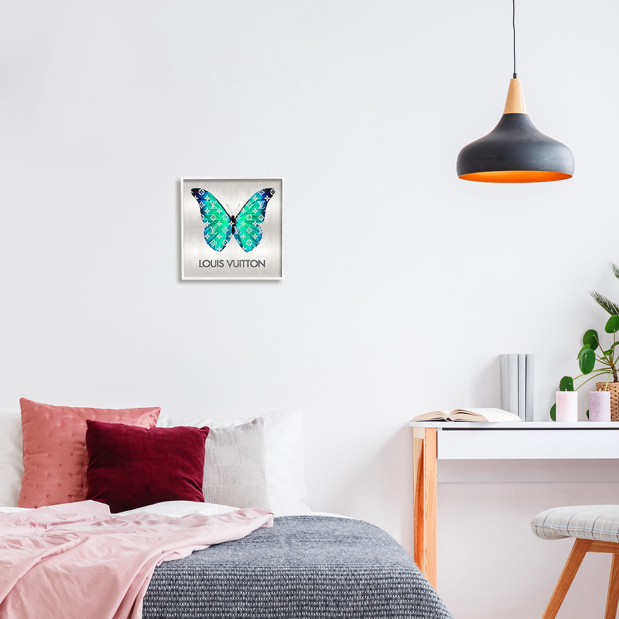 Stupell Industries Glam Pattern Butterfly Animals & Insects Painting White Framed Art Print Wall Art, 12 x 12