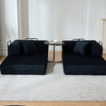 thumbnail image 6 of CQSXDA Foldable 59 Inch Corduroy Sofa Bed With Cylindrical Pillow And Fixed Frame For Living Room Or Bedroom Use, Black, 6 of 15