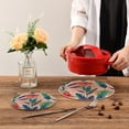 thumbnail image 6 of SKYSONIC Flower Tropical Leopard Pot Holders Trivets, 2 Pcs Heat Resistant Trivets,Spring Leaves Cotton Thread Weave Mats for Hot Pads Pans Pot Bowl Teapot for Kitchen Decor, 6 of 7