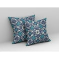 thumbnail image 5 of Love and Liberty Faux Suede Fabric Throw Pillow in Off White and Blue 16x16, 5 of 9