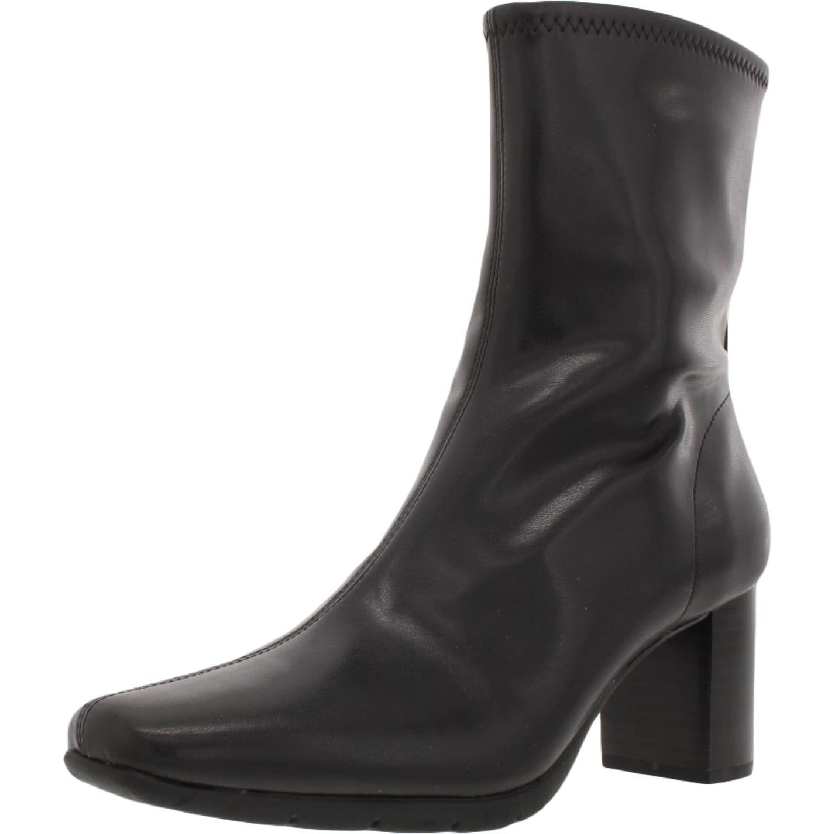 Aerosoles Womens Miley Faux Leather Block Heel Mid Calf Boots