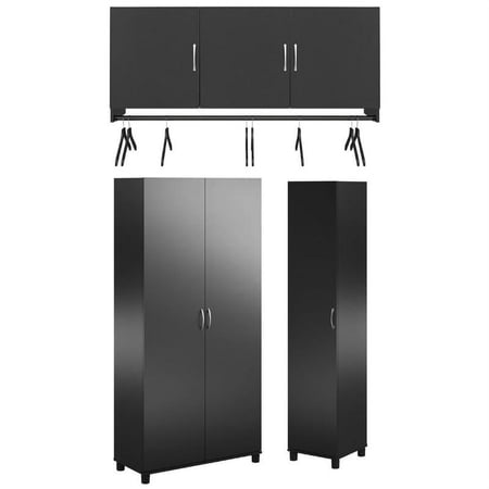 Home Square 3-Piece Set with 36  16  Utility Cabinet and 3-Door Wall Cabinet
