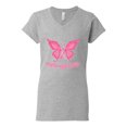 thumbnail image 2 of Wild Bobby, Faith Pink Ribbon Sunflower, Breast Cancer Awareness, Women Standard V-Neck Tee, Heather Grey, X-Large, 2 of 5
