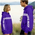 thumbnail image 2 of I Love You This Much Couples Hoodies Matching Outfits for Couples Cute Graphic Funny Oversized Pullover Drop Shoulder Sweatshirts with Pocket, 2 of 8