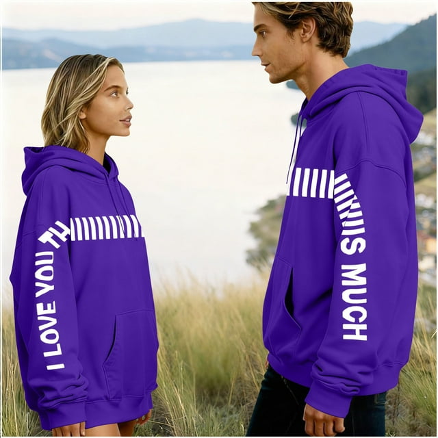 Elvqul Chandails Molletonnés pour Femmes, Chandails à Capuchon à Enfiler, Chemises, Fêtes, Saint-Valentin, Graphiques, Chandails Molletonnés pour Adolescentes, Manches Longues