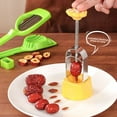 thumbnail image 2 of Yesbay Red Date Pit Remover Stainless Steel Press-Type Date Pitter Tool Reusable Date Core Remover Bakery, 2 of 8