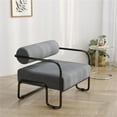 thumbnail image 2 of Living Room Sling Accent Armchair Metal Sofa Chair Balcony Leisure Chair(Gray), 2 of 6