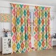 thumbnail image 3 of Mid Century Curtains,Mid Century Modern Geometric Atomic Shapes Kitchen Window Drapes,Retro Style Boho Print Set for Cafe Living Room Bedroom 26"W x 54"L (Pack of 2), 3 of 6