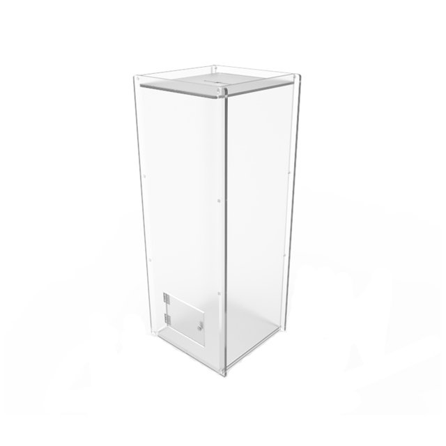 FixtureDisplays® Donation Box, Clear Ghost Acrylic Floor Standing Charity Box 3488