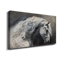 Horse Oil Painting White War Horse Canvas Art Framed Horse Picture Wall Art For Livingroom Bedroom Office