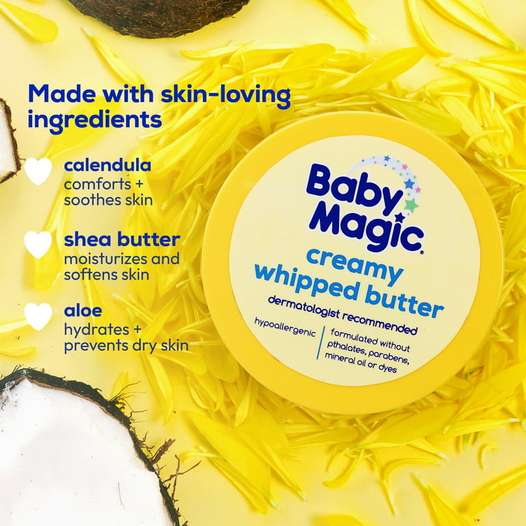 Baby Magic Creamy Whipped Butter, Soft Powder Scent, Hypoallergenic, 8.4 oz  