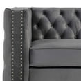 thumbnail image 3 of Morden Fort Modern 2 Pieces of Loveseat and Sofa Couch Set with Dutch Velvet Grey, Iron Legs., 3 of 5