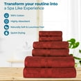 thumbnail image 5 of BNM Ultra-Soft Cotton 8 Piece Assorted Towel Set, Black, Maroon, 5 of 9
