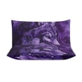 thumbnail image 3 of 3 Pcs Soft Bedding Set, Includes 1 Duvet Cover with Zipper And 2 Pillow,Shams Purple Wolf Queen(90"×90"), 3 of 8