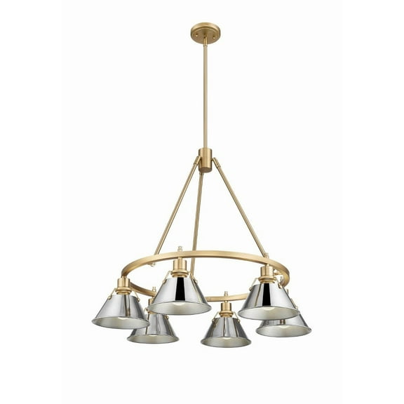 3306-6 BCB-CH Golden Lighting Orwell - 6 Light Chandelier-20.38 Inches Tall and 29 Inches Wide-Brushed Champagne Bronze Finish-Chrome Shade Color