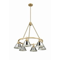 3306-6 BCB-CH Golden Lighting Orwell - 6 Light Chandelier-20.38 Inches Tall and 29 Inches Wide-Brushed Champagne Bronze Finish-Chrome Shade Color