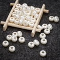 thumbnail image 5 of U8MO 50pcs White ABS Plastic Pearl Rondelle European Large Hole Beads Spacer 12x7mm, 5 of 9