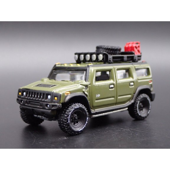 Open Box 2003-2009 HUMMER H2 SUV W/ HITCH GREEN RARE 1:64 SCALE DIORAMA DIECAST MODEL CAR