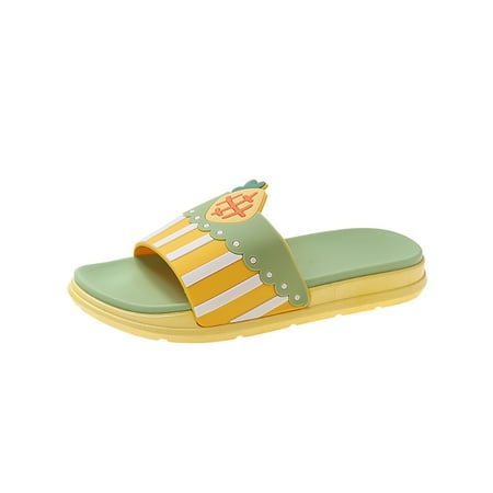 

Lopsie Women s Slide Slippers Sandals Indoor Summer Cute Bathroom Slippers Cartoon Fruit