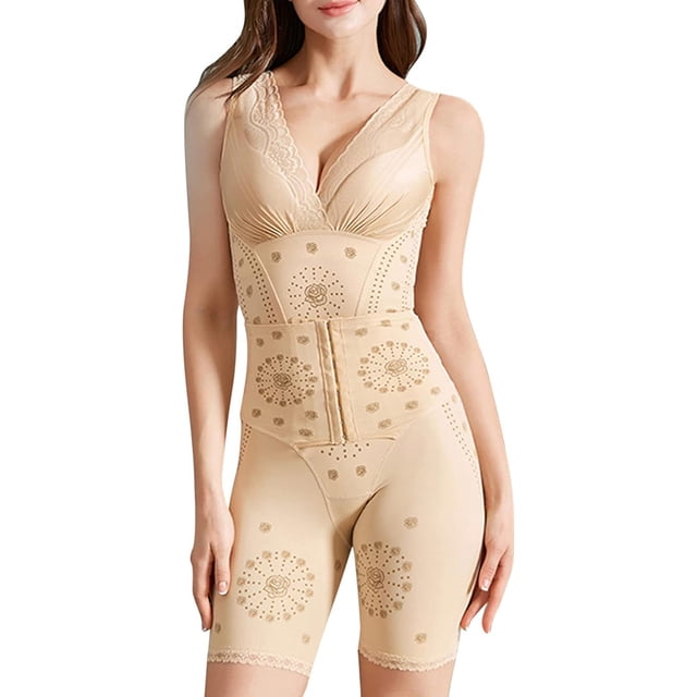 Faja moldeadora de cuerpo completo para mujer, sin costuras, con cinturón ajustable, moldeadora fuerte, para todo el cuerpo, adelgazante de muslos, push up (XXL)