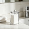 thumbnail image 7 of Cotton Round Holder with Lid, Clear Cotton Pad Dispenser for Bathroom Vanity, Shatterproof Countertop Organizer Apothecary Jar for Makeup Remover Pads & Skincare Routine Storage, 7 of 7